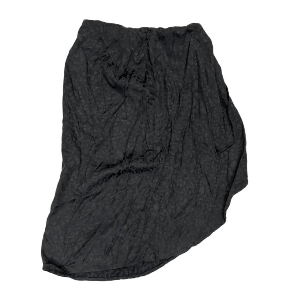 Black Leopard Print Metallic Skirt Hi Low Bohme Medium Women